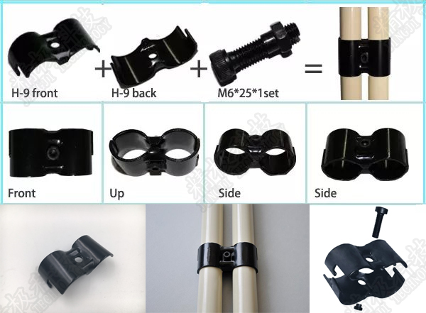 Strengthen Black Metal Joint For Industrial Logistic Pipe Rack System HJ-11