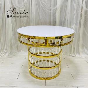 Wholesale 16 14 12 Inch Round Stainless Steel Hanging Crystal Cake Stands Wedding from china suppliers