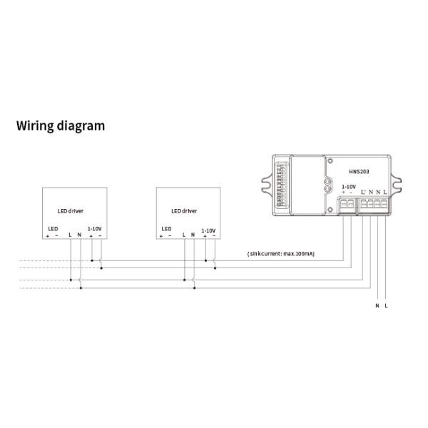 Detached Head AC Motion Sensor Switch DIP HNS205 1-10v Dimming