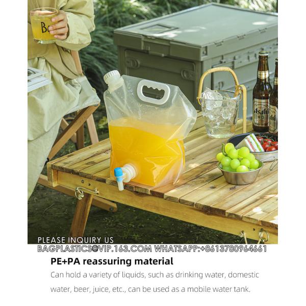 Custom Drink Liquid Spout Pouch Bag Packaging Plastic Fruit Water Juice Pouch 5L Stand Up Pouch With Tap Spout