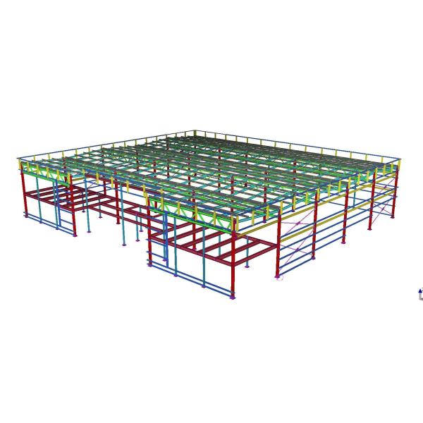 Modern Prefabricated Steel Structure Workshop Building With Sandwich Panel And Glass Curtain