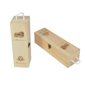 China Wooden Wine Box Customized Size ,  Wine Storage Box Natural Wood Color on sale