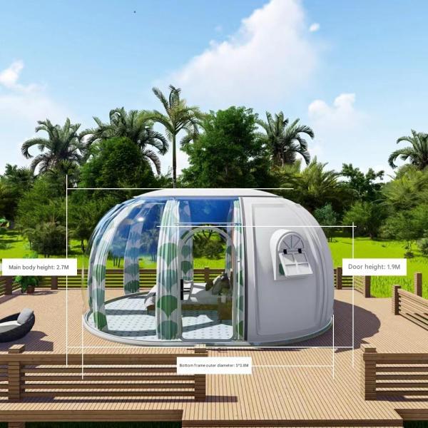 Transparent Extended Star Room Bubble House as Fire Protection for Camping and Moisture/Sun Protection
