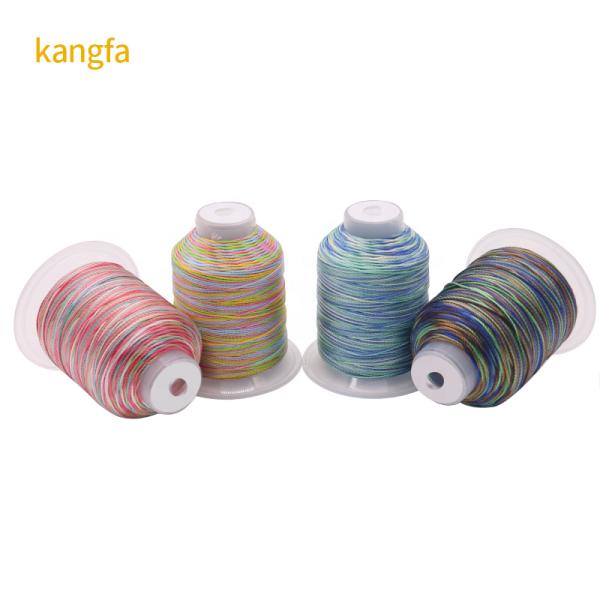 High Temperature Resistant 100G Weight 15ply Rainbow Weaving Crafts Polyester Thread