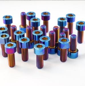 China Burnt Titanium Bolts Titanium Alloy DIN912 Cylindrical Head Hexagon Socket Cap Screws And Bolts on sale