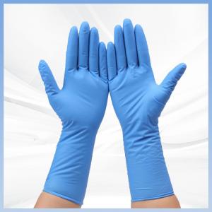 China Blue Disposable Synthetic Nitrile Gloves Latex Free Powder Free on sale