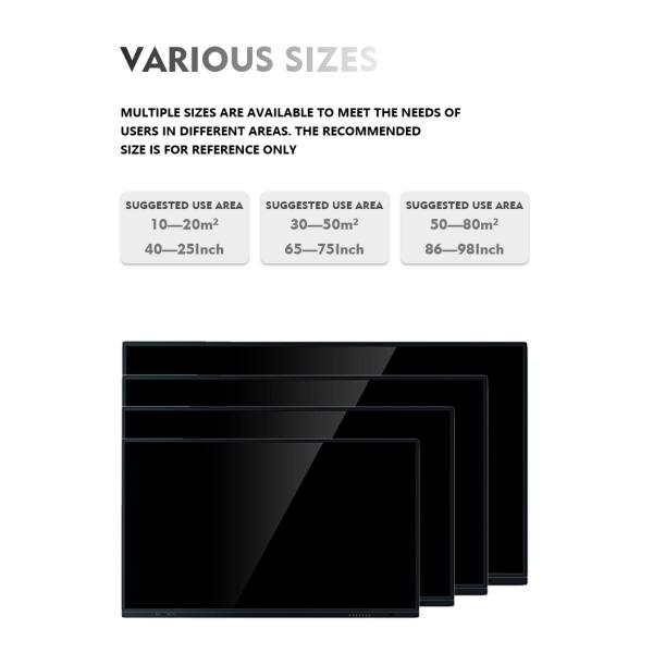 128G ROM 75 Inch Smart Interactive Whiteboard Ir Touch For Teaching Business Office