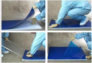 China Multifunction Antibacterial Sticky Mat Blue Disposable Clean Rooms Dust Decontamination Non Slip on sale