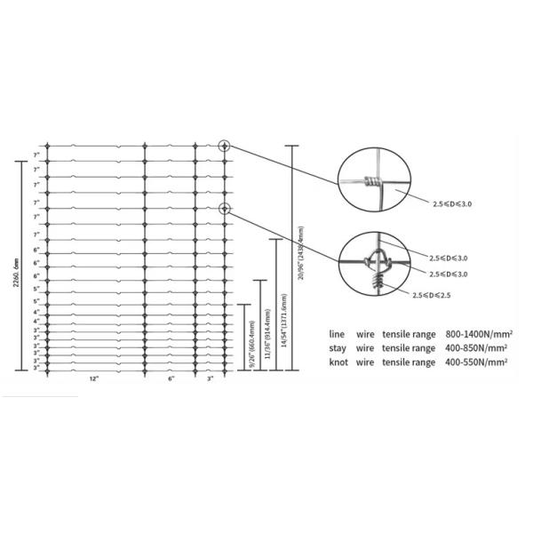 4FT High Galvanized Cattle Farm Fence Waterproof Fixed Knot Sheep Fence Roll