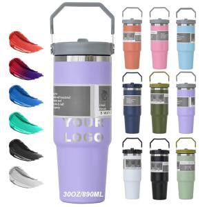 Wholesale Straw With Cap Customizable Unique Coffee Mug 20oz 30oz BPA FREE Stainless Steel Tumbler Cups from china suppliers