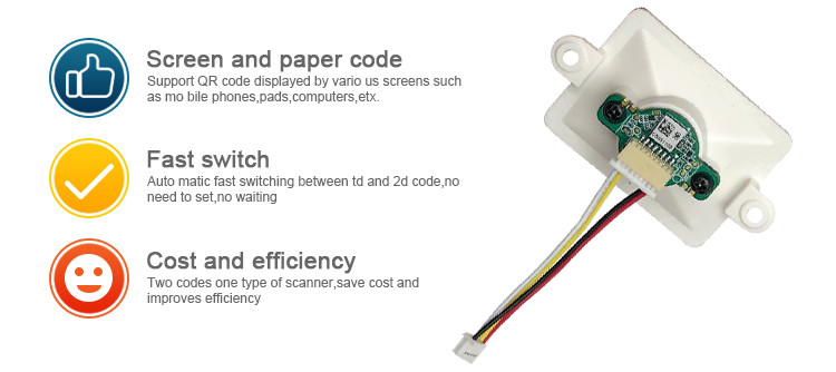 PDF417 2D Barcode Scanner Module Embedded With Auto Scan USB Cable