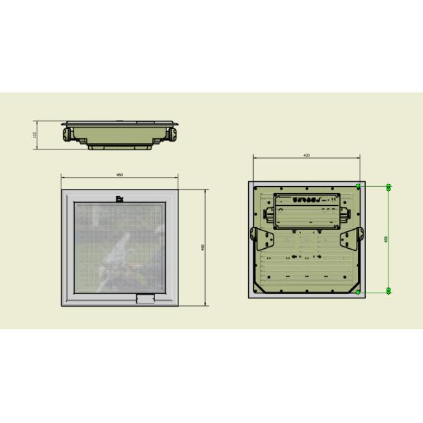 ATEX 18*18 Inch Square Shape Explosion Proof Light 100w 130lm/w Gas Station Light With Five Years Warranty