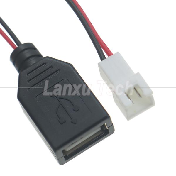 USB Type A Female to JST XH 2.54 Pitch 2 Pin Female Socket Cable