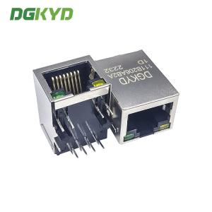 DGKYD111B206AB2A1D RJ45 Connector 100M Horizontal 90 Degrees Straight Plug With Light And Shield