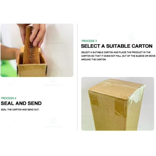 Custom Honeycomb Sleeves Recyclable Honeycomb Cushioning Wrap Flexible For Glass