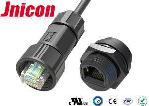 China Female Waterproof Rj45 Socket PA66 Nylon Round Ethernet Connectors on sale