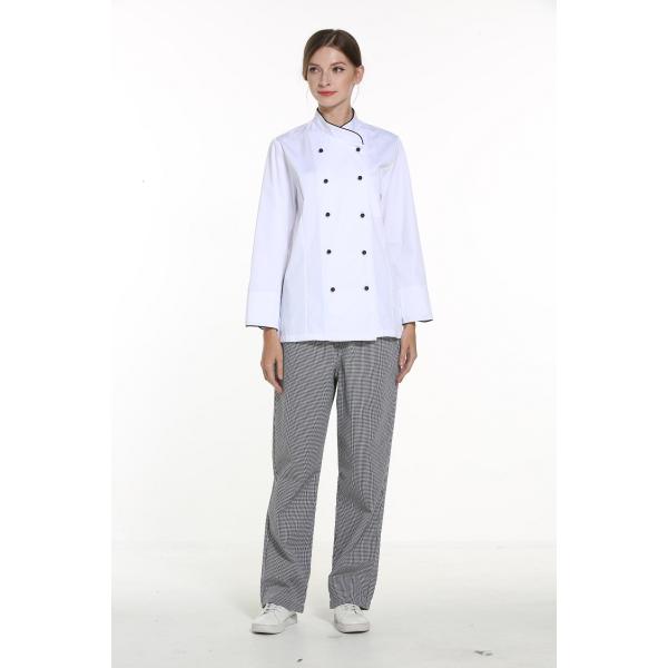 White Unisex Pants Elastic Waist Chef Uniform