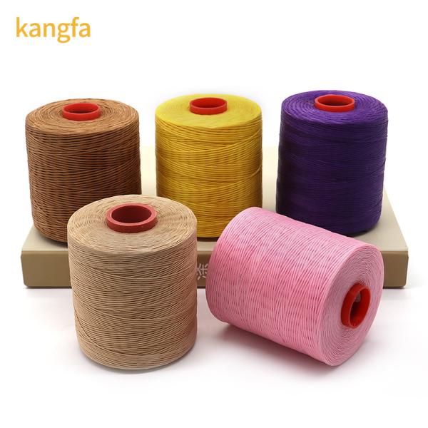 Kangfa 0.8mm 1mm Polyester Handmade Braid Waxed Thread High Tenacity for Leather Goods
