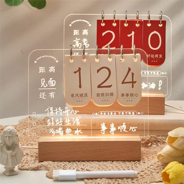 Customize Wooden Table Lamp Base Acrylic Reminder card decoration memo Luminescent note board