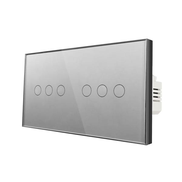 Quality 6 Gang 280g Touch Light Switch Embedded Remote Control Light Switch for sale