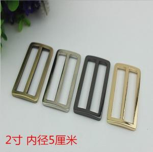 Wholesale China manufacturer 50 mm nickel color bag adjuster slide strap metal tri-glide buckle from china suppliers