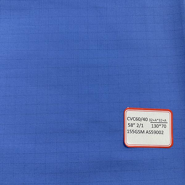 Quality 155GSM Anti Static Lining Fabric Thread Count 32+A Density 130/70 CVC Fine Grain for sale