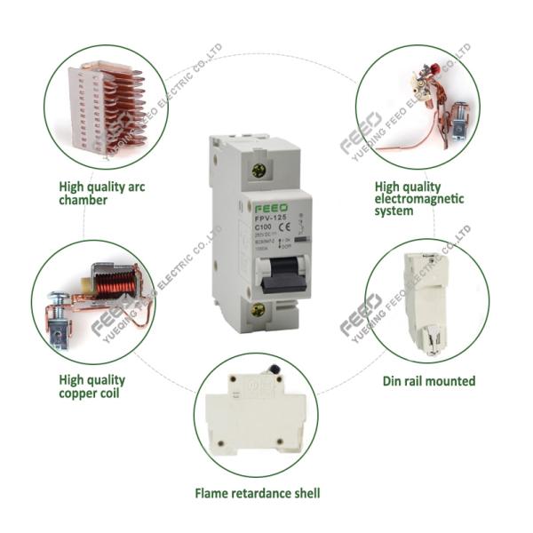 Solar PV System 80A 100A 125A Circuit Breaker DC 1000V IEC Certificated