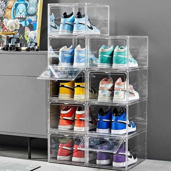Quality Front Open Clear Shoes Box With Custom Logo Transparent for sale