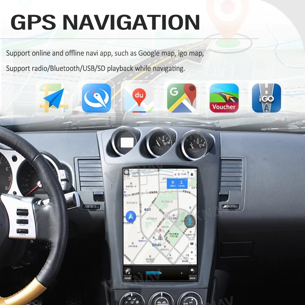 12.1 Inch Android Screen Car radio For 2002-2007 Nissan 305Z 128G Navigation GPS Multimedia Player Wireless Carplay 4G