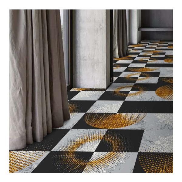 Quality Retro Style Printed Nylon Carpet Tiles With PU Backing For Ballroom for sale