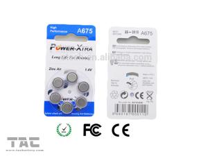 Wholesale A675 PR44 1.4V 620mAh Zinc Air Battery Lithium Coin Cell Battery With Blue Tab from china suppliers