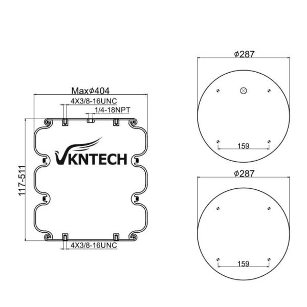 Replace Convoluted Air Spring Firstone W01-358-7838 Good Year 3B14-356 CONTITECH FT530-35 436 IS VKNTECH 3B7838