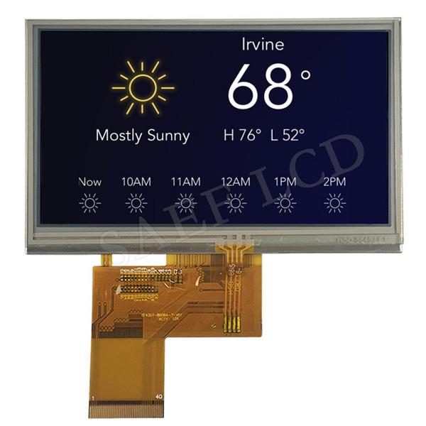 Quality 480x272 LCD TFT 4.3 Inch 40 PINS IPS Full Viewing Angle RGB Interface for sale