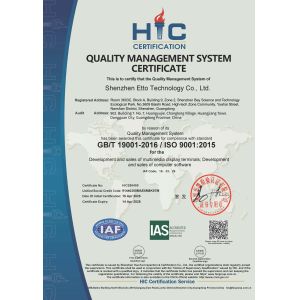 Shenzhen Etto Technology Co., Ltd. Certifications