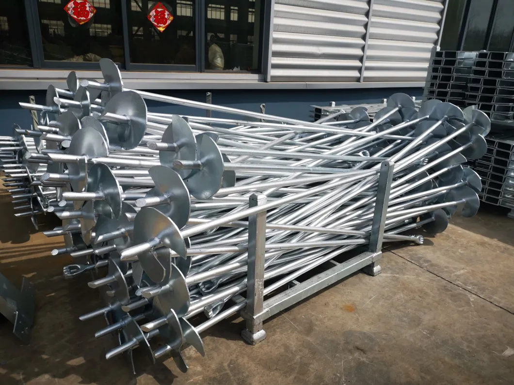 Prefabricated Galvanized Steel Round Spiral Ground Anchor Helical Screw Piles