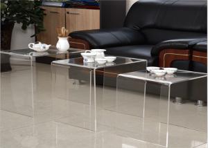China Modern Design Acrylic Tea Table , Transparency Plexiglass Display Case Three Set Coffee Desk on sale