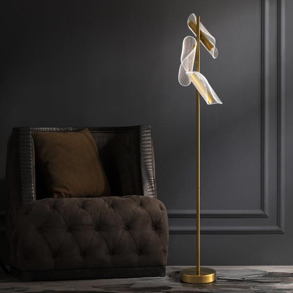 Gold Simple Nordic LED Floor Lamp For Study Living Room Bedroom Decoration Vertical minimalist led floor lamp(WH-MFL-98)