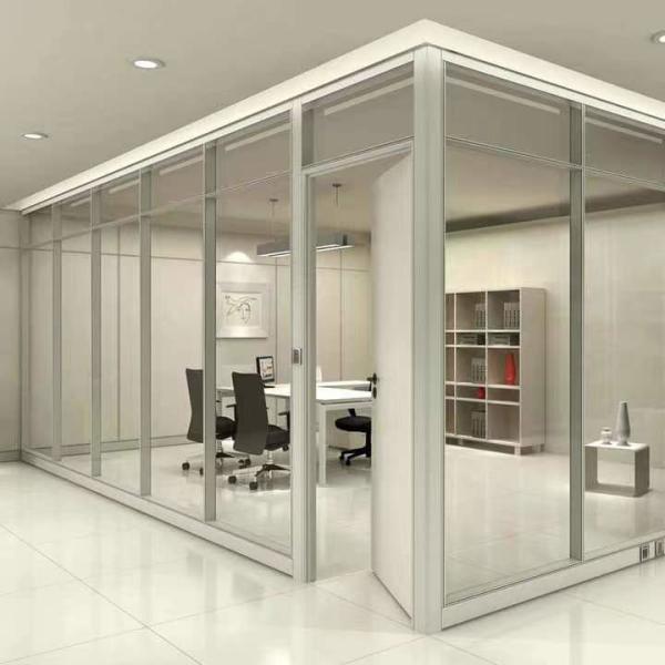 Double Layer Glass Full View Office Wall Partition For Room Dividing