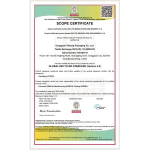 Dongguan Taihong Packaging Co., Ltd. Certifications