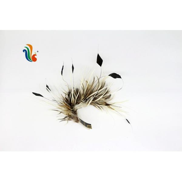 15*30 cm Goose Feather Millinery Supplies with Stripped Coque and Hackle Flower Mount