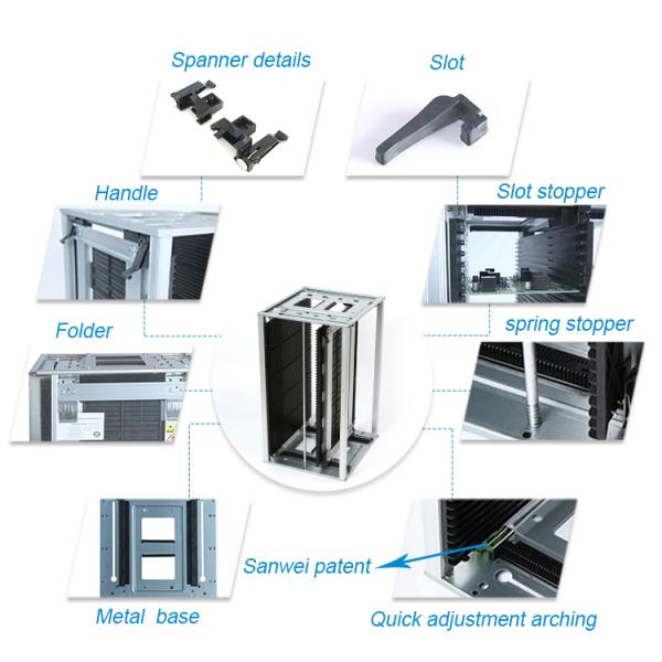SMT Anti Static ESD PCB Magazine Rack L Size 630*530*569mm OEM