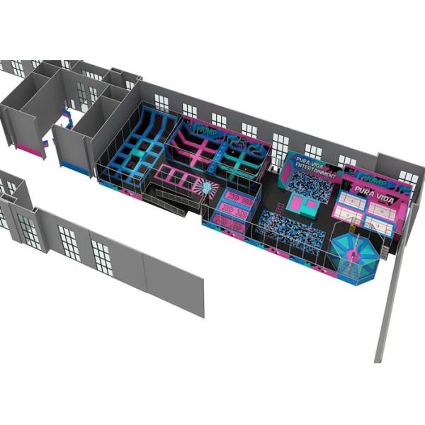 Kids Indoor Trampoline Playground Exercise Climbing Wall Jump Tower Customized Colors