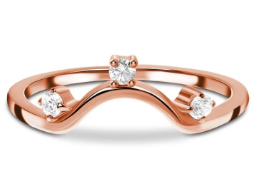 14K Rose Gold Real Diamond Jewellery , Round Real Fancy Diamond Anniversary Rings