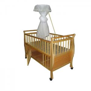 China Neutral Wood Automatic Baby Swing Bed Cot for Boys , Wooden Baby Cribs on sale