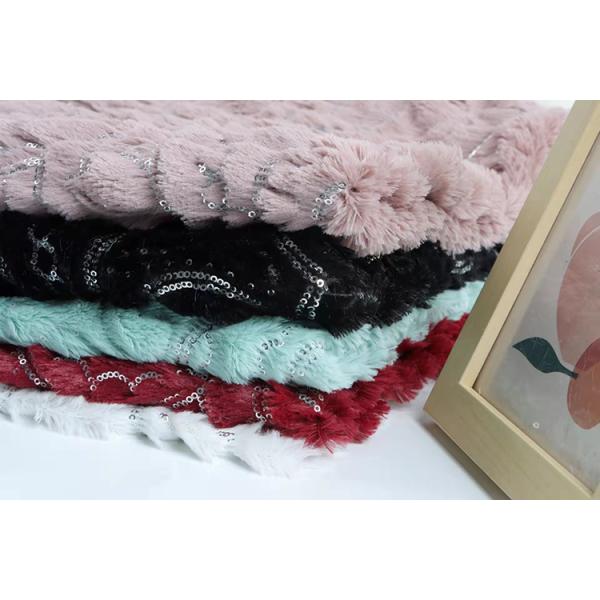 Recycled Factory Direct Sale Customized Design Soft Polyester Embroidery Korean Velvet Sequin Fabric for Women's Clothing Dress