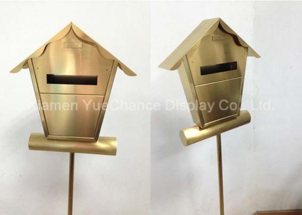 Quality Custom Made Shape Gold Colour Metal Decorations Crafts Durable Letter Box for sale