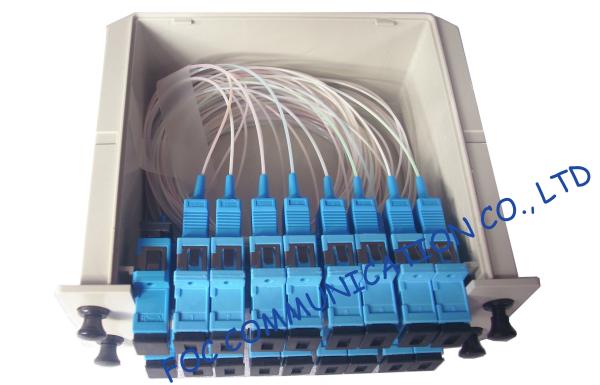 SC / UPC fiber optic splitter telecom Cassette Box Type / Rack Mount optical