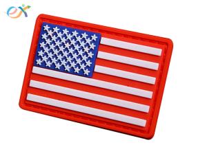 Wholesale Embossing Military USA flag Soft PVC Rubber Patch With Loop and Hook Backing from china suppliers