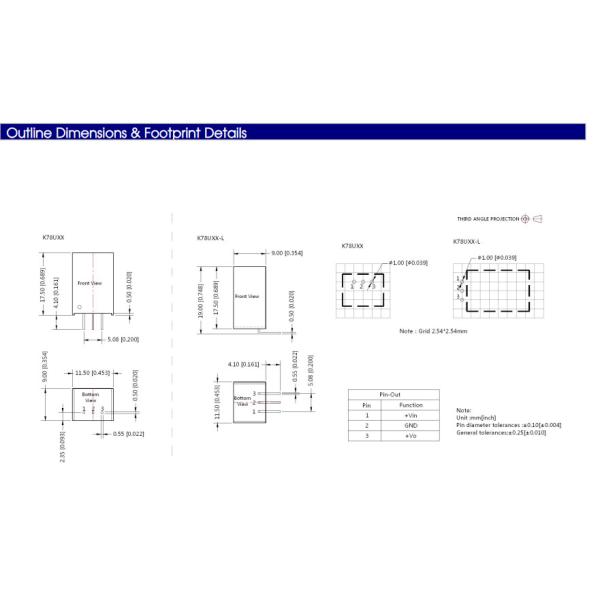 K78U15-500L Power IC Module K78U Mornsun DC DC Converter Straight Pin
