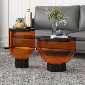 Wholesale Round Tempered Glass Top Coffee Table OEM Bowl Coffee Table from china suppliers